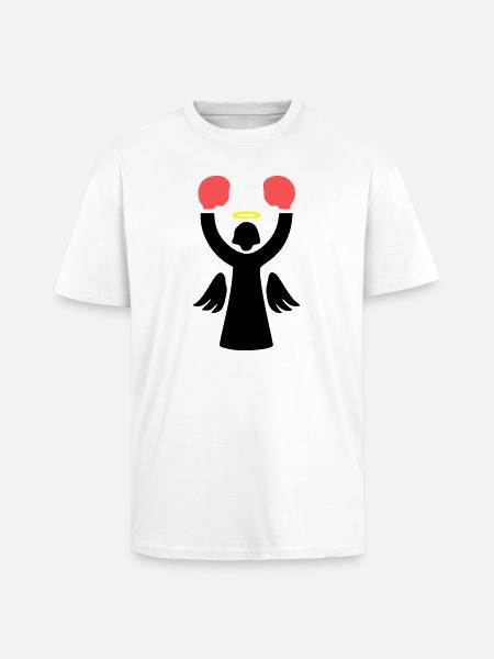 boxer engel piktogramm lustig - Oversized Heavyweight Unisex T-Shirt - Weiß