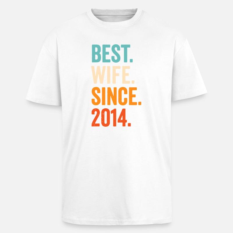 Beste Ehefrau seit 2014 - Oversized Heavyweight Unisex T-Shirt - Weiß