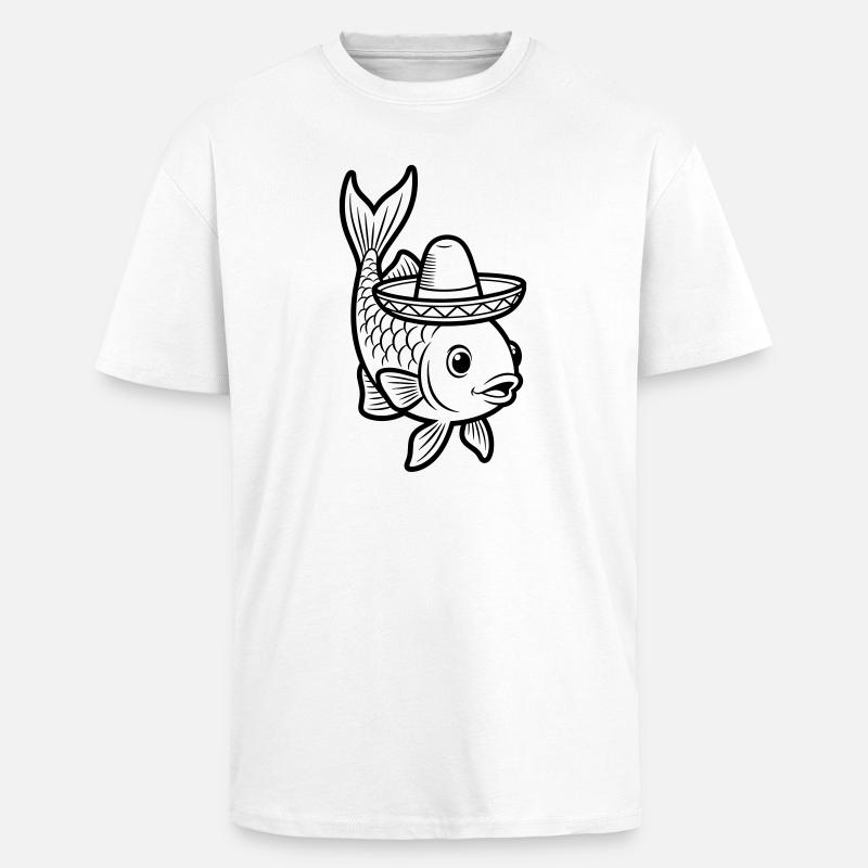 Fischsombrero - Oversized Heavyweight Unisex T-Shirt - Weiß