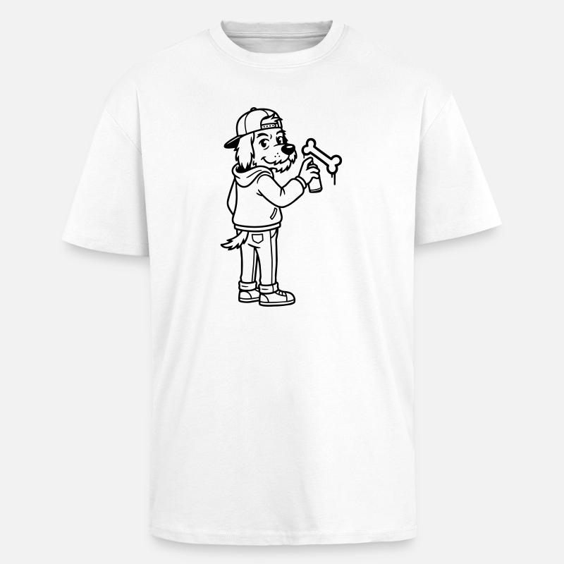 Graffiti d’art urbain - T-shirt unisexe oversize épais - blanc