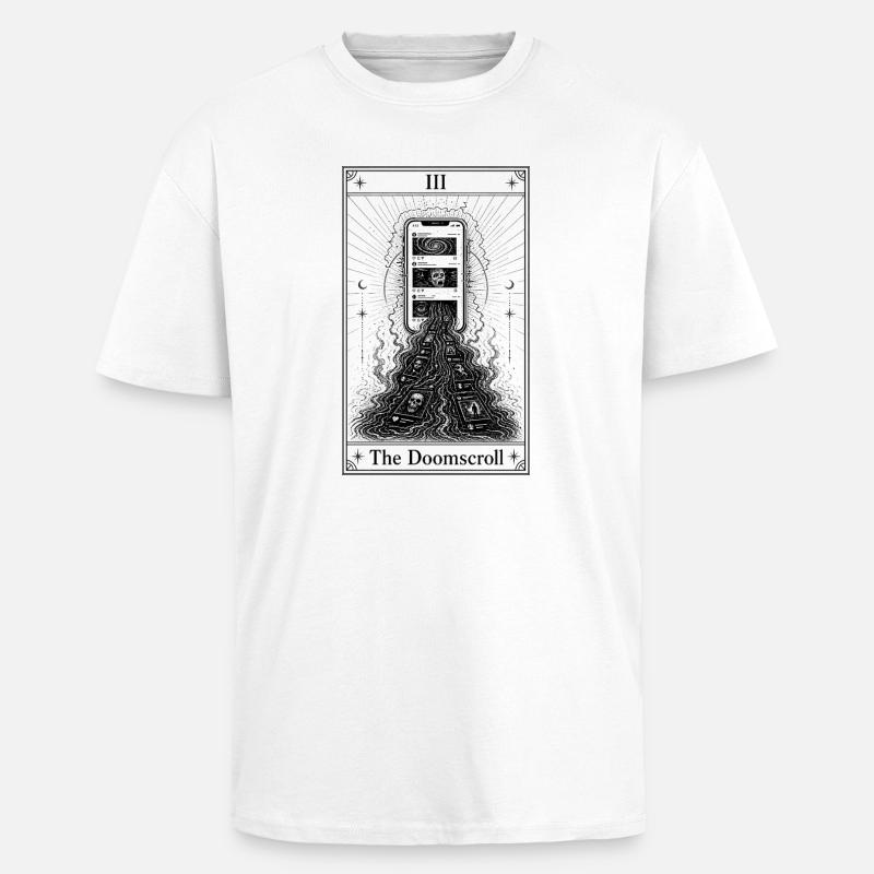 Endlos scrollen | Tarotkarte | Doomscrolling - Oversized Heavyweight Unisex T-Shirt - Weiß