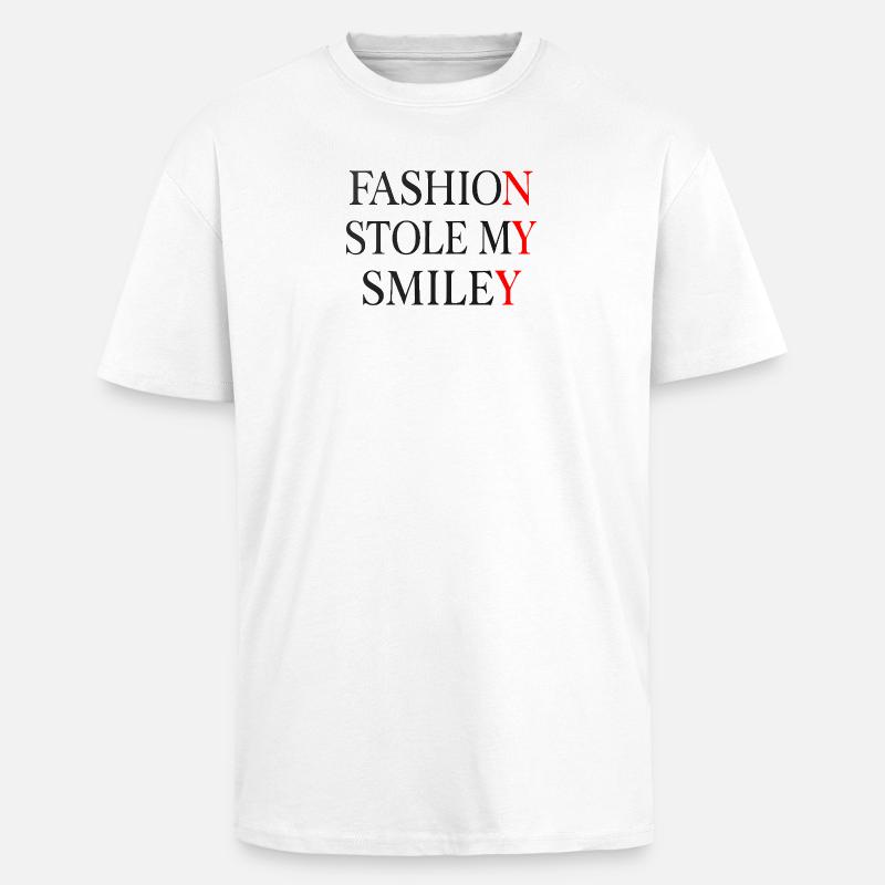 Die Mode hat meinen Smiley gestohlen - Oversized Heavyweight Unisex T-Shirt - Weiß