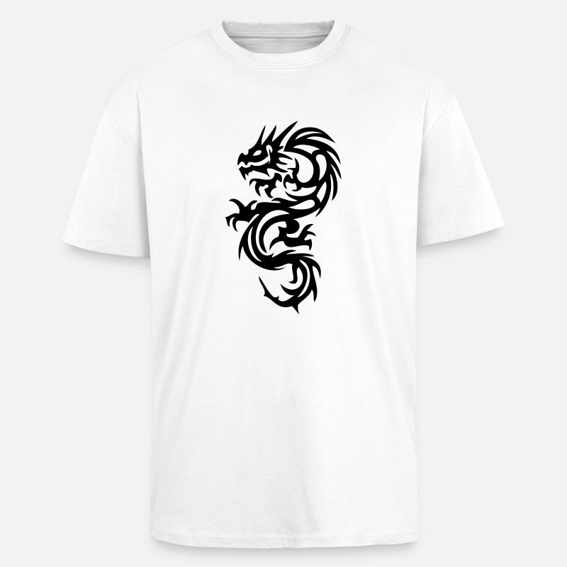 Drache - Oversized Heavyweight Unisex T-Shirt - Weiß