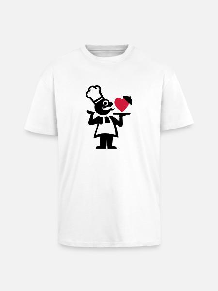 koch_mit_herz_f2 - Unisex Oversized Heavyweight T-shirt - white