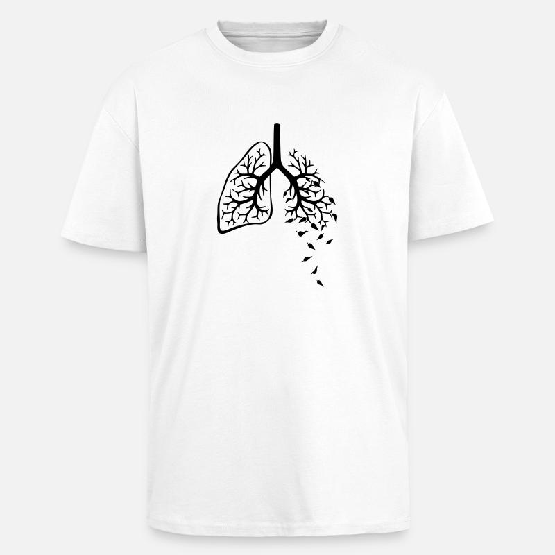 Lung Tree - Unisex Oversized Heavyweight T-shirt - white