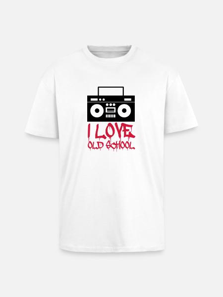 i_love_old_school_02 - Oversized Heavyweight Unisex T-Shirt - Weiß