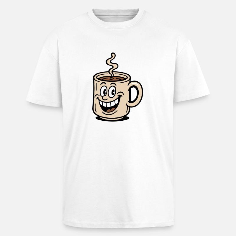 Coffee Cup Comic - Unisex Oversized Heavyweight T-shirt - white