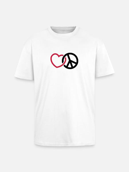 love peace - Unisex Oversized Heavyweight T-shirt - white