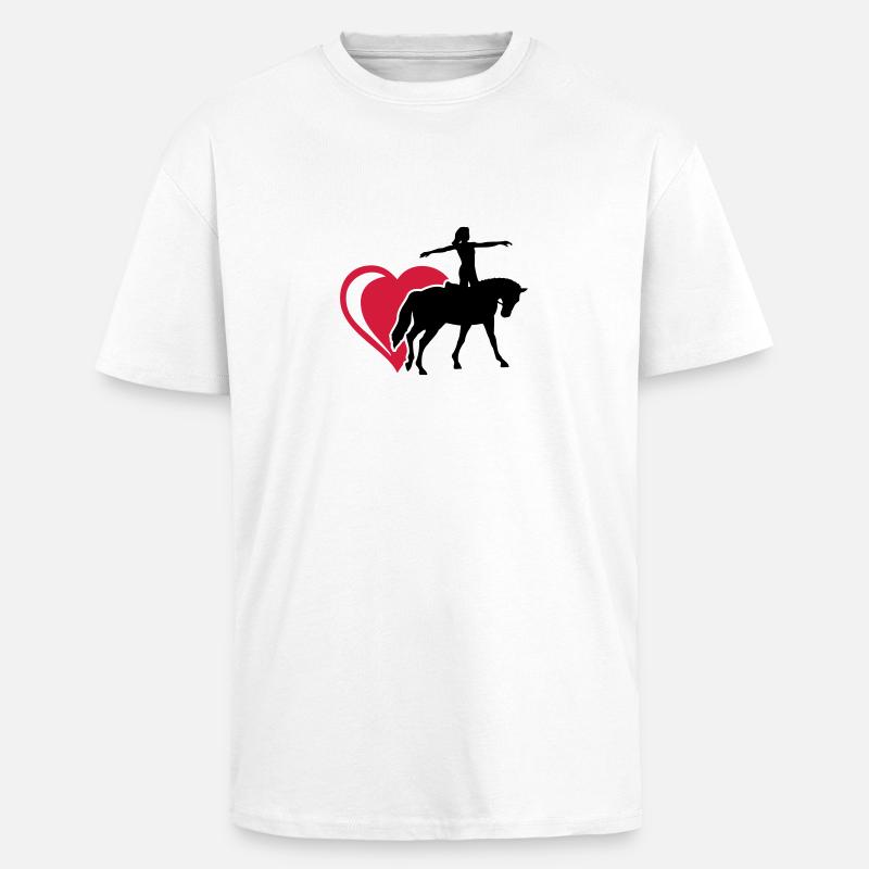 Herz Voltigieren - Oversized Heavyweight Unisex T-Shirt - Weiß