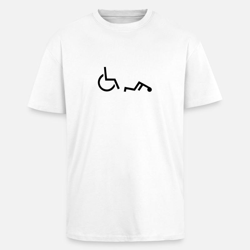 Chaise roulante - T-shirt unisexe oversize épais - blanc
