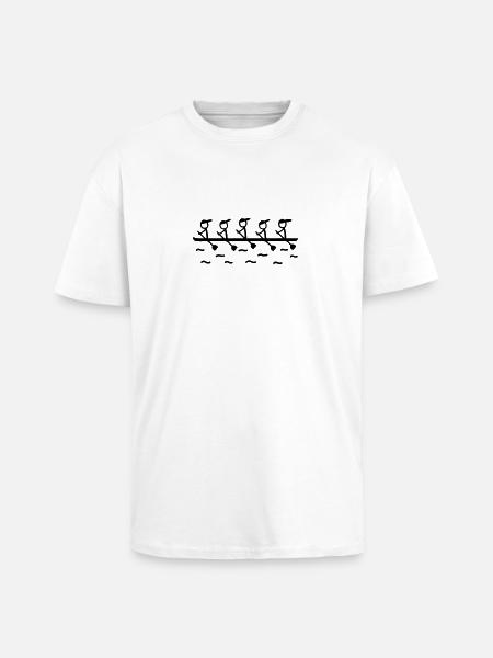 Rudern Fünfer Boot - Oversized Heavyweight Unisex T-Shirt - Weiß