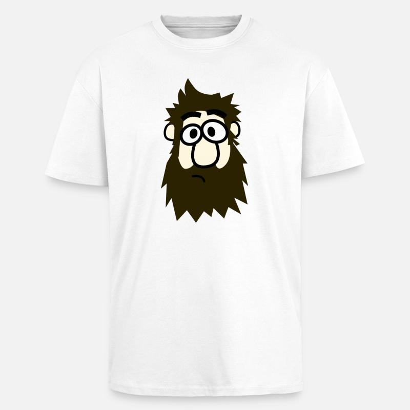 Brillenbart Comicheld - Oversized Heavyweight Unisex T-Shirt - Weiß