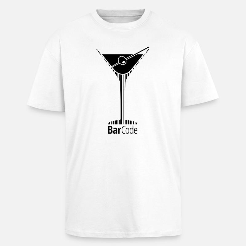 BarCode Martini - Unisex Oversized Heavyweight T-shirt - white