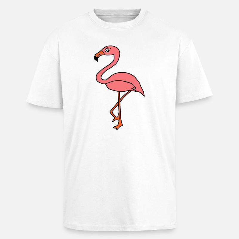 Flamingos Vogel Vögelchen Tiere Geschenk - Oversized Heavyweight Unisex T-Shirt - Weiß