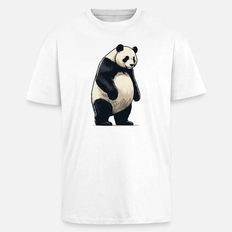 Panda - T-shirt unisexe oversize épais - blanc