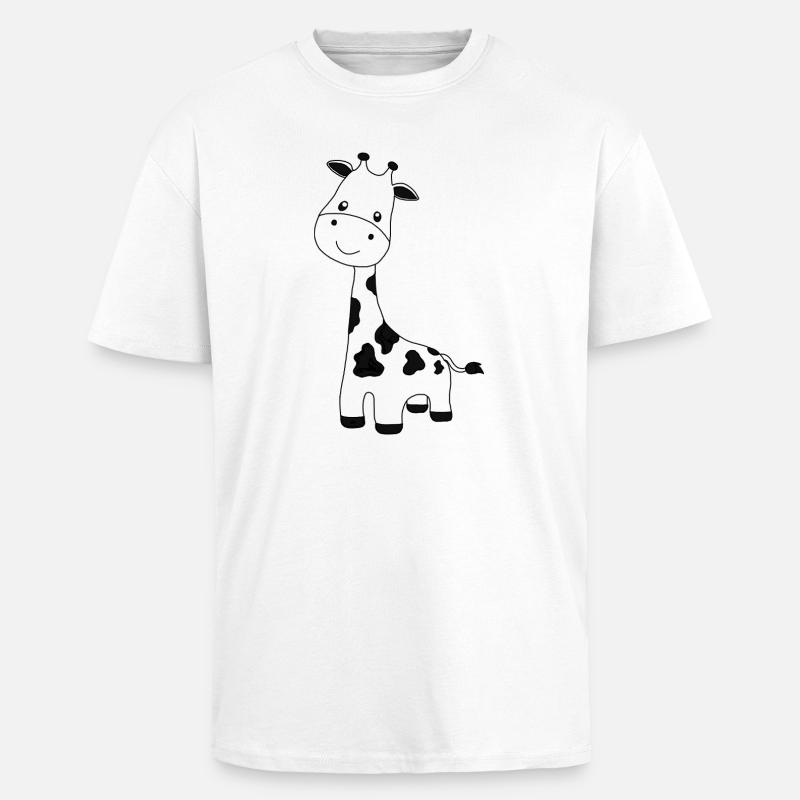 Giraffe - Oversized Heavyweight Unisex T-Shirt - Weiß