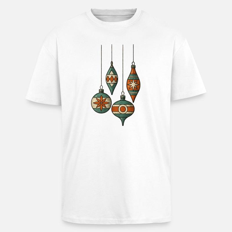 Julekuler - God jul - Unisex oversized t-skjorte i kraftig kvalitet - hvit