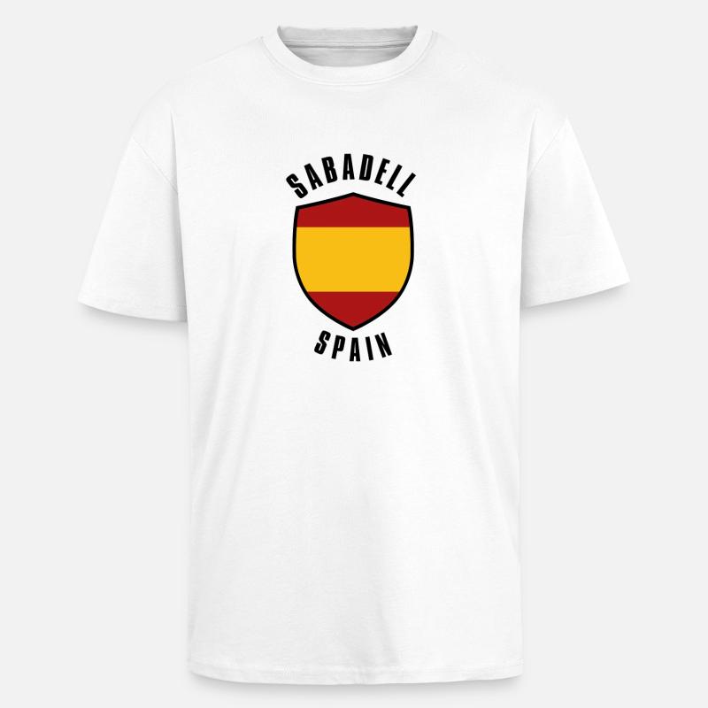 Sabadell Shield Spanien Farben - Oversized Heavyweight Unisex T-Shirt - Weiß