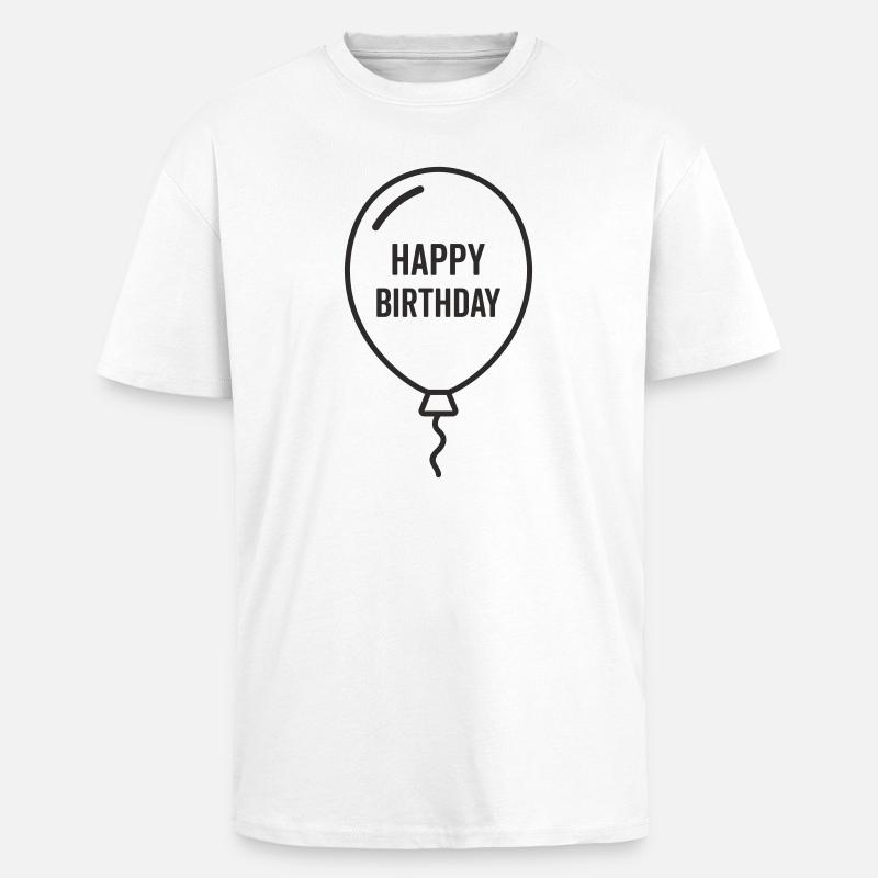 Ballon d’anniversaire – Conception d’anniversaire - T-shirt unisexe oversize épais - blanc