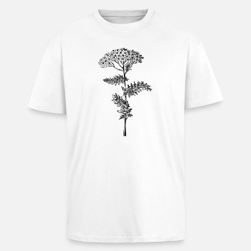 Fleur d’achillée millefeuille - T-shirt unisexe oversize épais - blanc