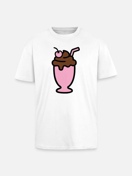 Milchshake Eiscreme Icon - Unisex Oversized Heavyweight T-shirt - white