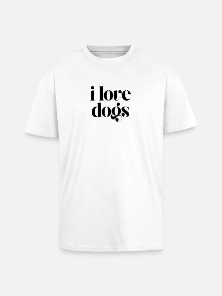 Ich liebe Hunde - Oversized Heavyweight Unisex T-Shirt - Weiß