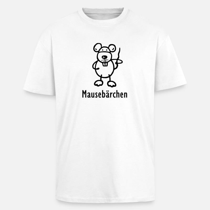 Maus - Mausebärchen - Oversized Heavyweight Unisex T-Shirt - Weiß