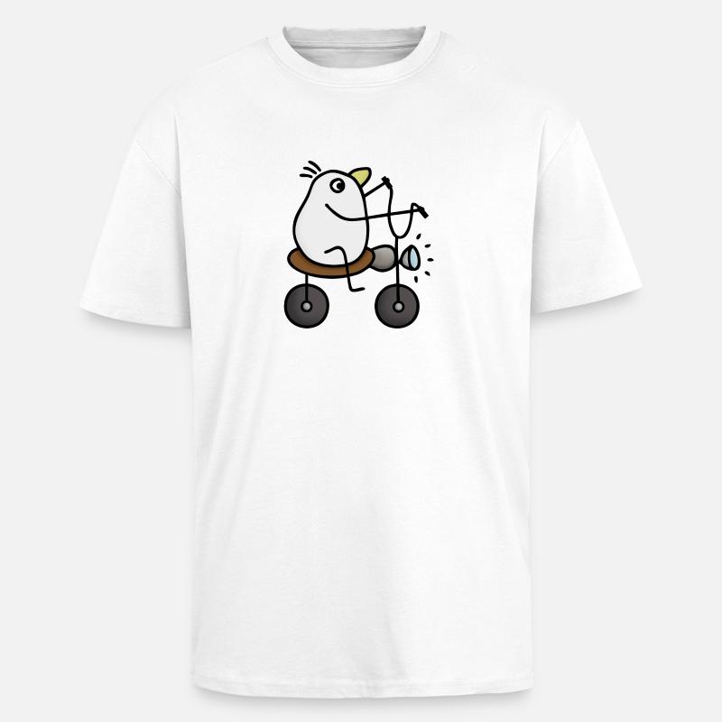 Vogel Motorradfahrer Chopper - Oversized Heavyweight Unisex T-Shirt - Weiß