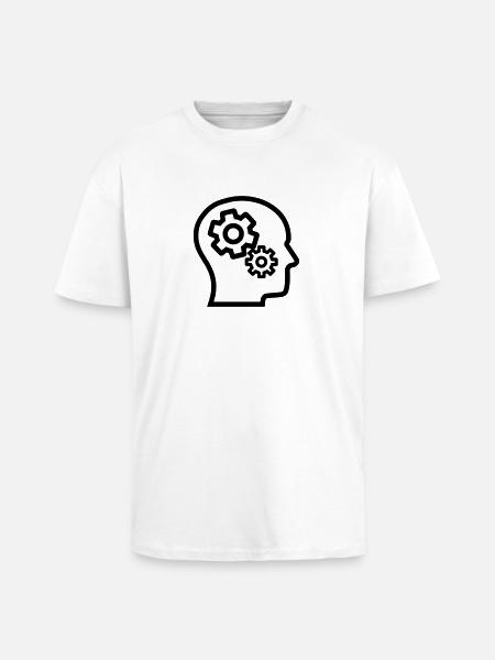 Brain, thinking, pondering, thinking - Unisex Oversized Heavyweight T-shirt - white