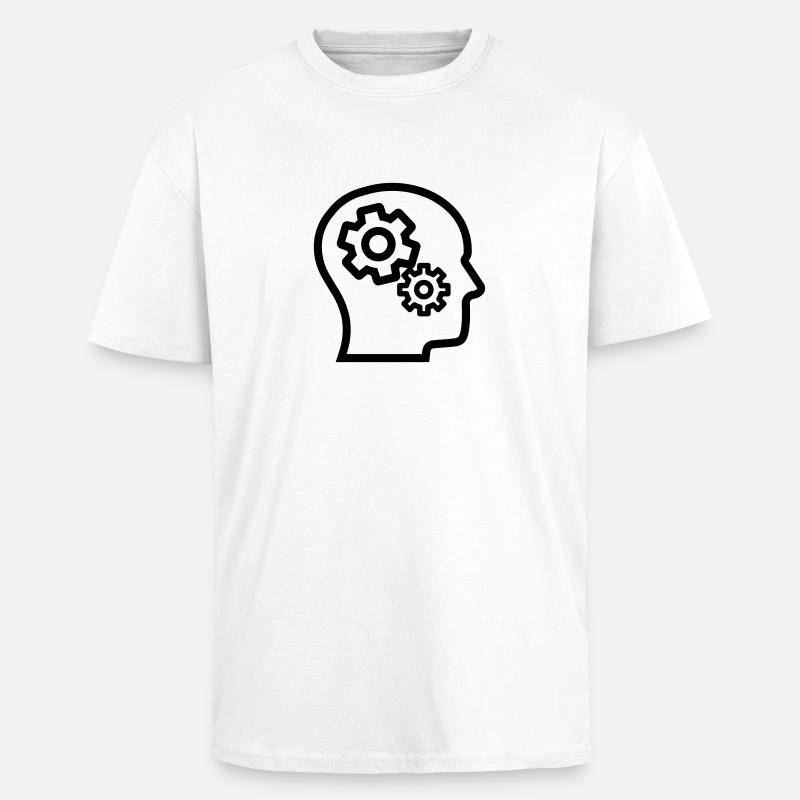 Cerveau, penser, méditer, penser - T-shirt unisexe oversize épais - blanc