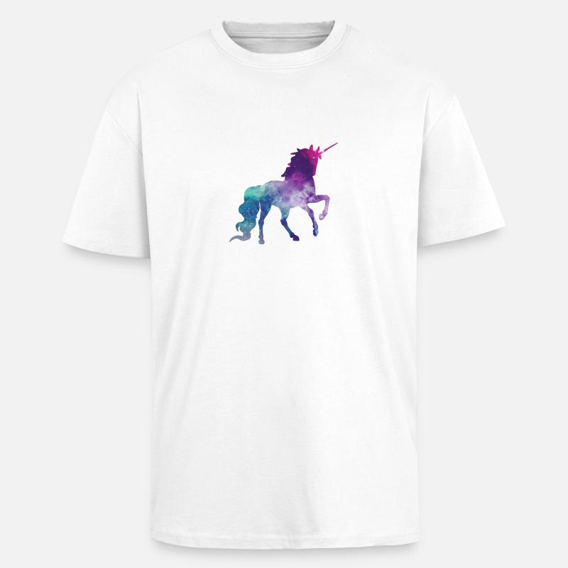 licorne - T-shirt unisexe oversize épais - blanc