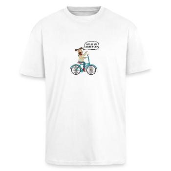 Fahrrad - Oversized Heavyweight Unisex T-Shirt - Weiß - Vorne - Alina (178cm) & Michal (187cm)