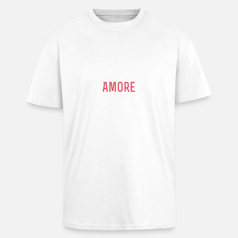 Amore Statement shirt - Oversized Heavyweight Unisex T-Shirt - Weiß