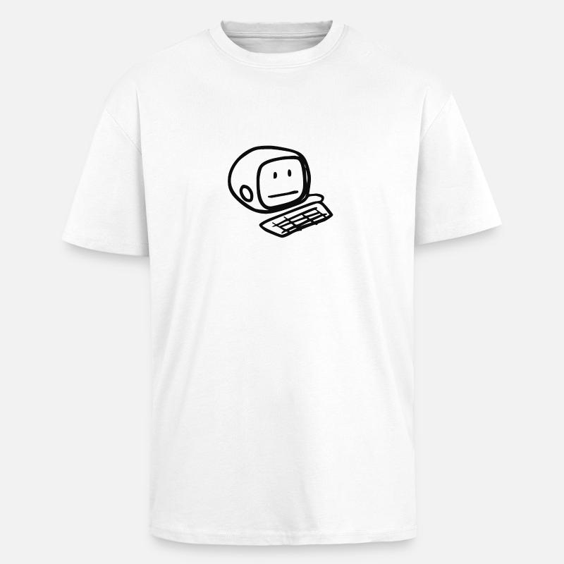 Computersmiley (Schwarz) - Oversized Heavyweight Unisex T-Shirt - Weiß