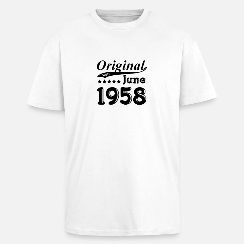 Juni 1958 Geschenk - Oversized Heavyweight Unisex T-Shirt - Weiß