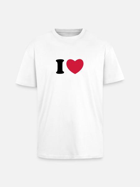 I love - I Heart - Unisex Oversized Heavyweight T-shirt - white