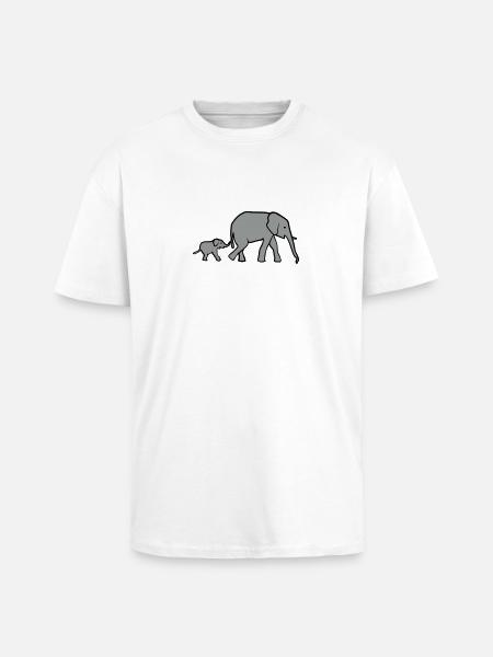 Elefant, Elefanten - Oversized Heavyweight Unisex T-Shirt - Weiß