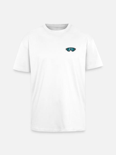 Embroidered winter sports goggles - Unisex Oversized Heavyweight T-shirt - white