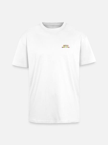 Sunny Vibes lettering embroidered - Unisex Oversized Heavyweight T-shirt - white