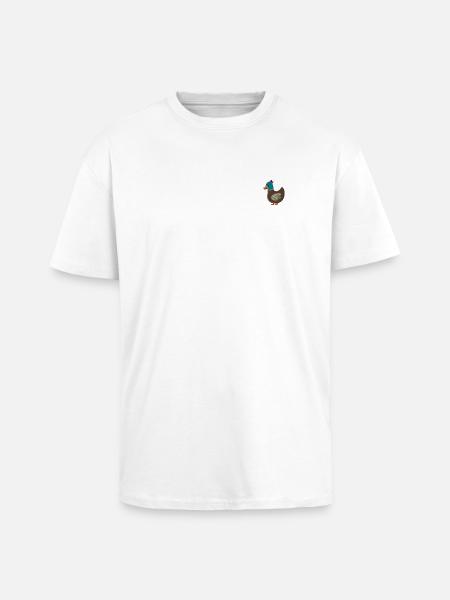 Canard brodé - T-shirt unisexe oversize épais - blanc