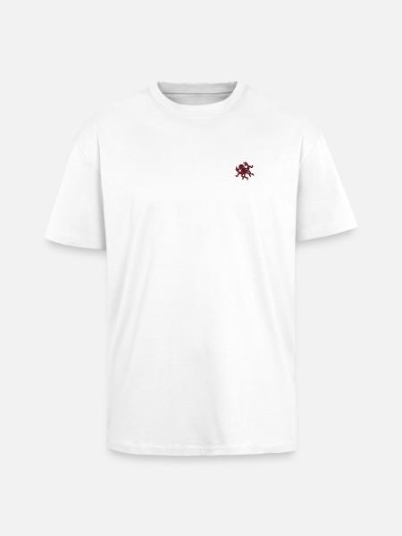 Oktopus bestickt - Oversized Heavyweight Unisex T-Shirt - Weiß