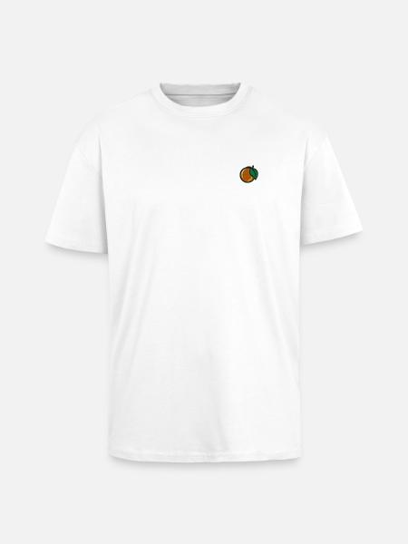 Orange - T-shirt unisexe oversize épais - blanc