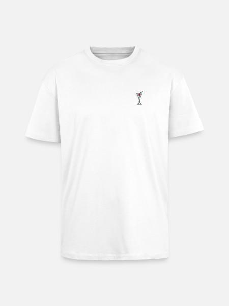 Cherry Martini embroidered - Unisex Oversized Heavyweight T-shirt - white