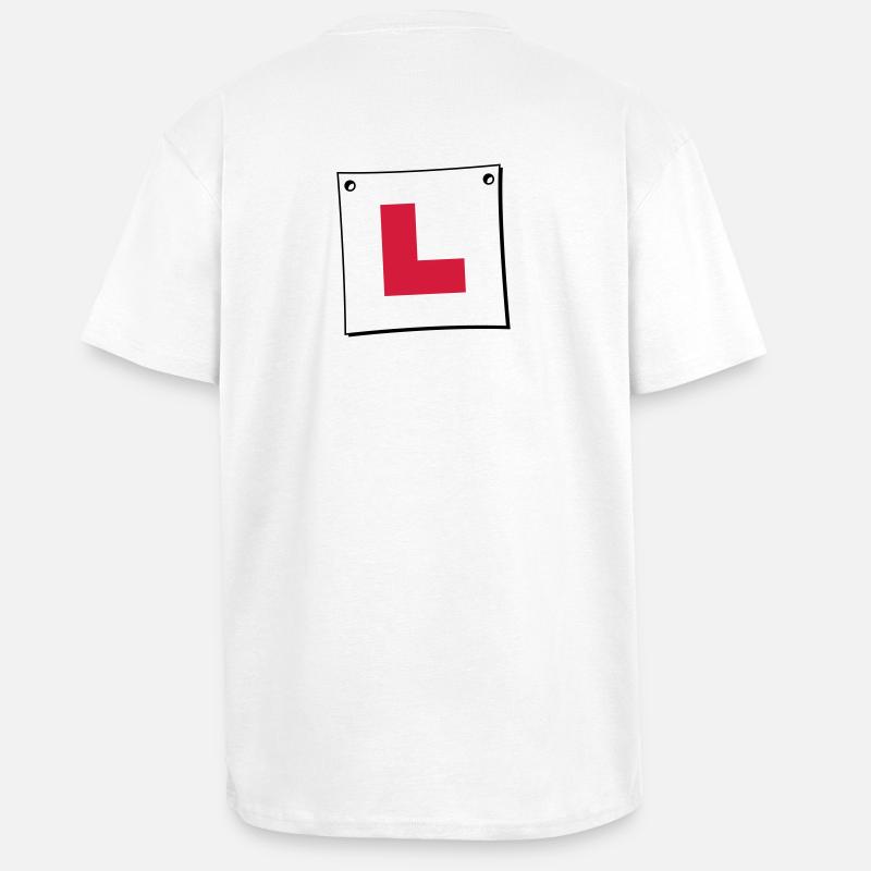 Learner Plate - Unisex Oversized Heavyweight T-shirt - white