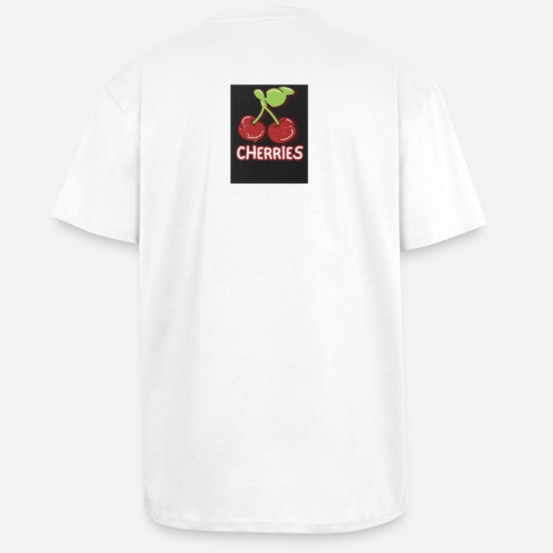 Cherry Duo Retro-Abzeichen - Oversized Heavyweight Unisex T-Shirt - Weiß