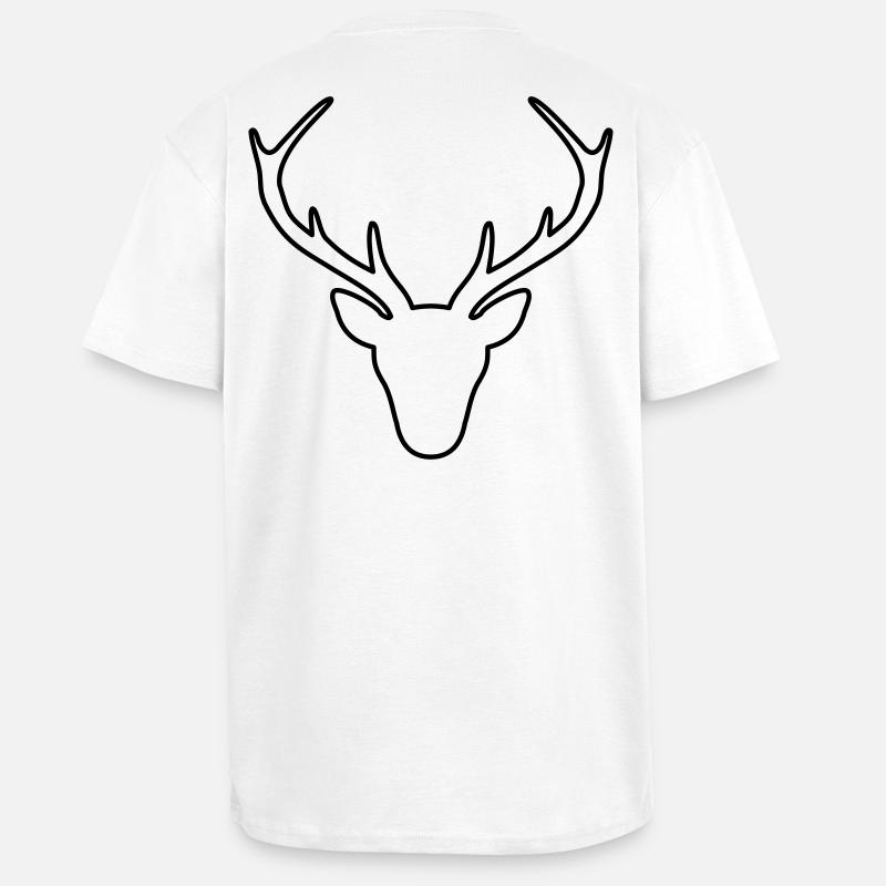 Hirsch Geweih Jäger Jagd Wild Geschenk - Oversized Heavyweight Unisex T-Shirt - Weiß