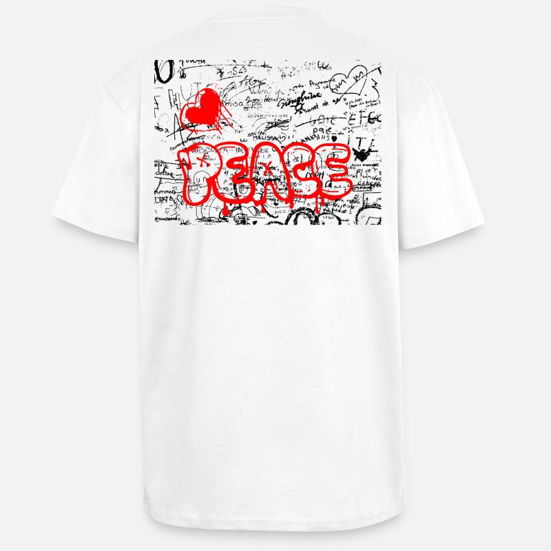 Pense Graffiti Herz Rot - Oversized Heavyweight Unisex T-Shirt - Weiß
