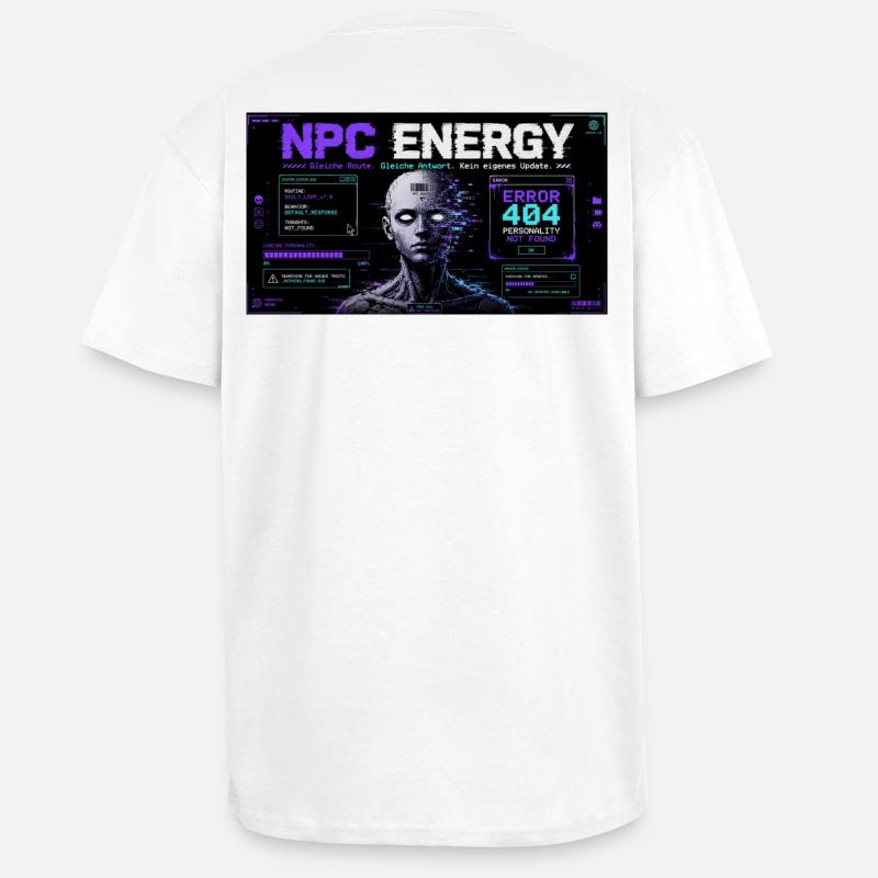 NPC ENERGY ERROR 404 - Oversized Heavyweight Unisex T-Shirt - Weiß