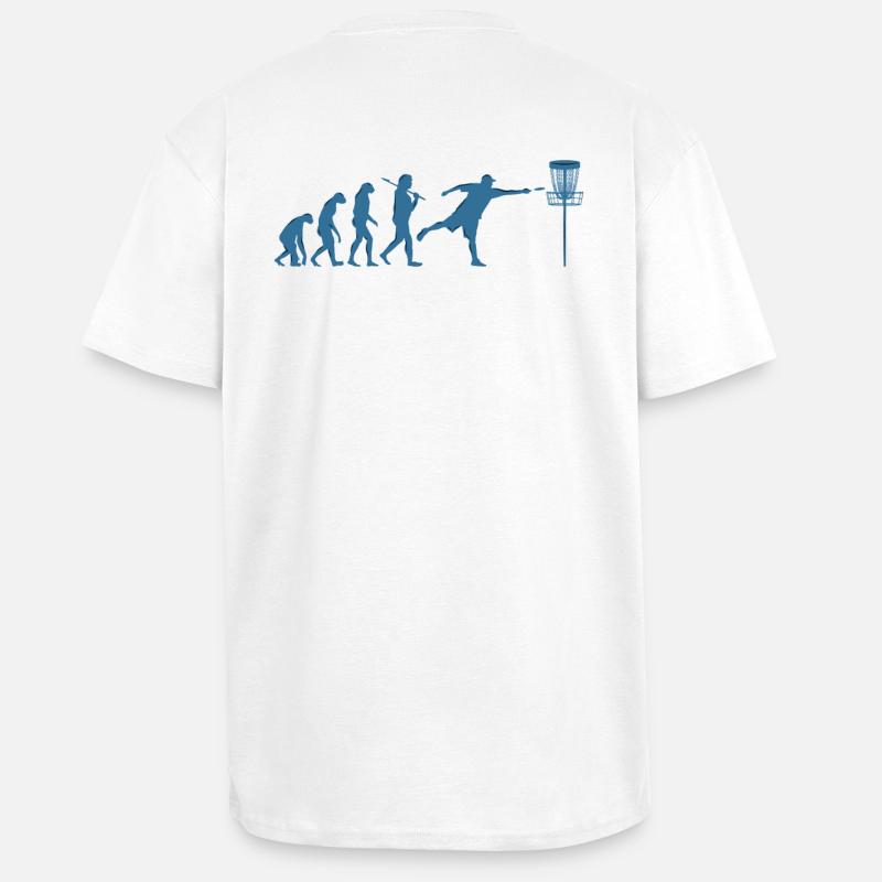 Disc Golf Evolution - Unisex Oversized Heavyweight T-shirt - white
