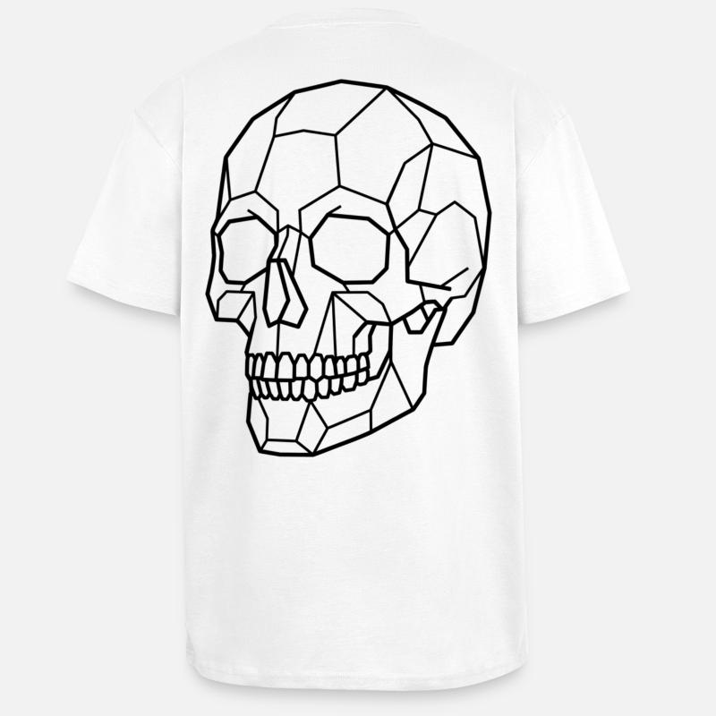 Geometric Skull - Unisex Oversized Heavyweight T-shirt - white